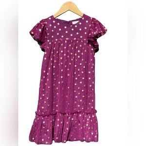 Egg By Susan Lazar Flutter Sleeves Printed Stars Tulle Dress